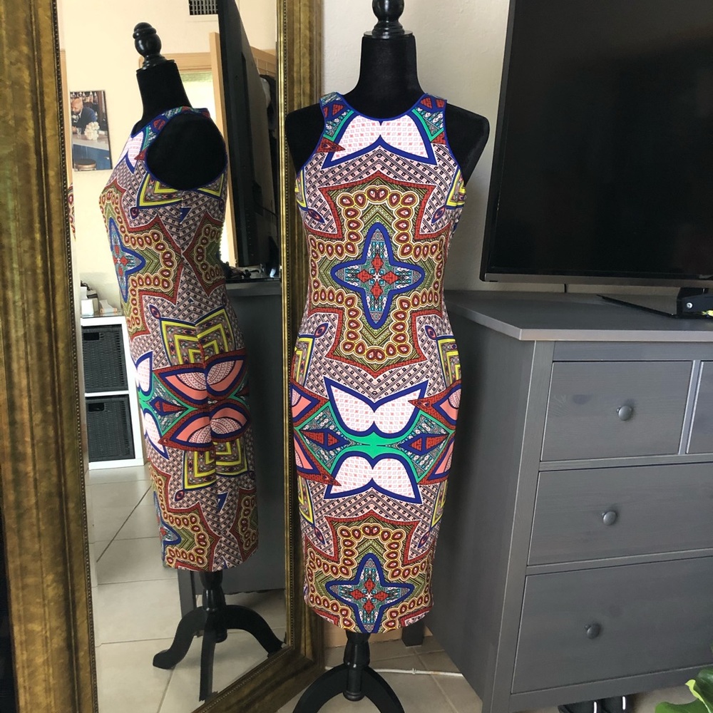 XOXO Women's Printed Scuba-Knit Dress